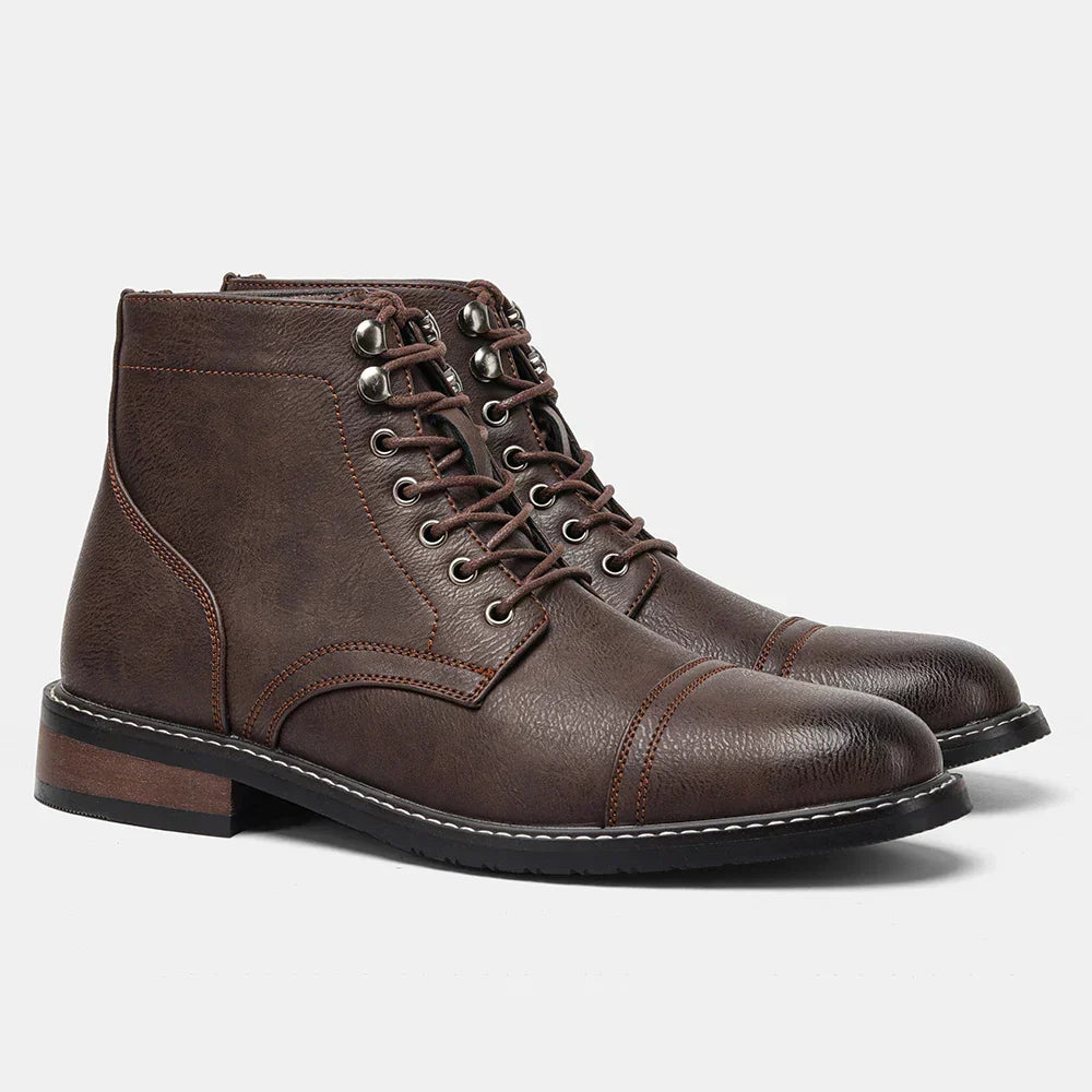 Keith™ | Vintage Derby boots met teengarde