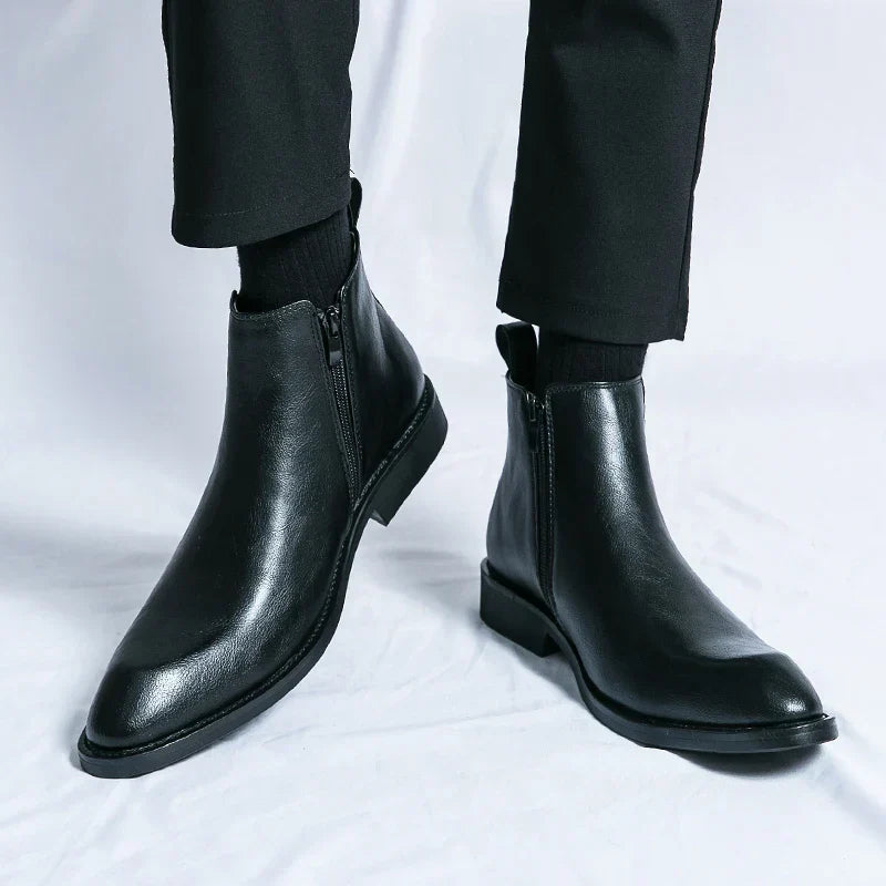 Cooper™ | Leren Chelsea boots met rits