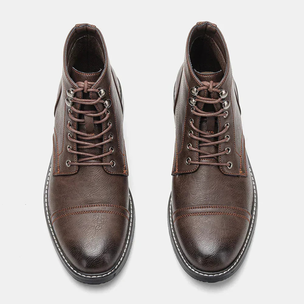 Keith™ | Vintage Derby boots met teengarde