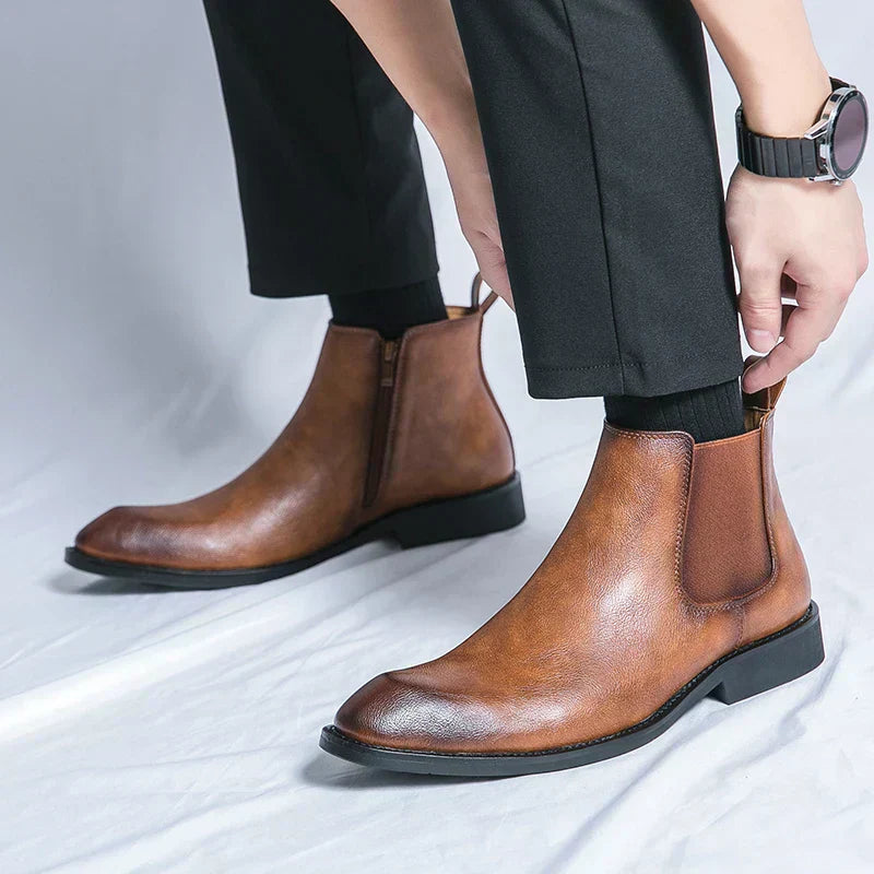 Cooper™ | Leren Chelsea boots met rits